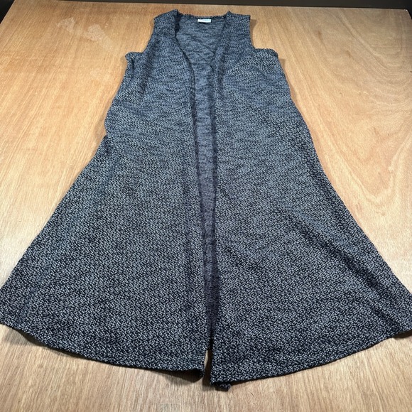 LuLaRoe Jackets & Blazers - LuLaRoe Joy Vest Women S Black White Marled Knit Longline Open Front Sleeveless